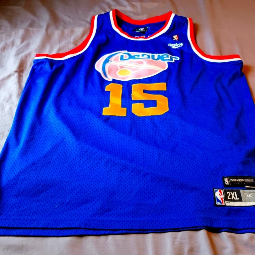 Men's Reebok HWC Carmelo Anthony Denver Nuggets 1975-76 Throwback Jersey